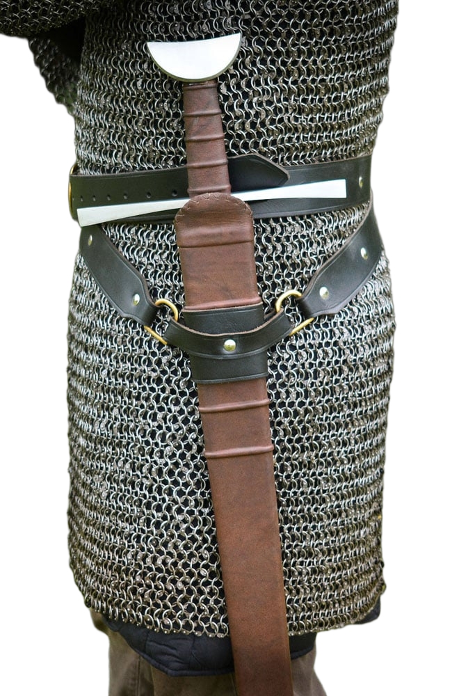 Black Leather Double Wrap Sword Belt