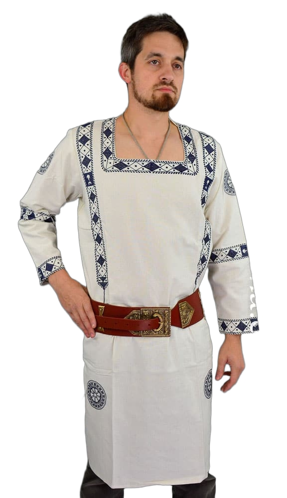 Late Roman Embroidered Tunic  Dark Blue