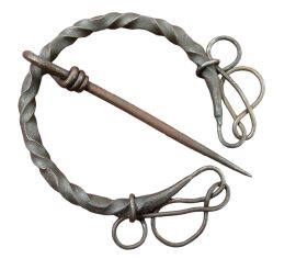 Twisted Darkened Steel Fibula with Knotwork Ends