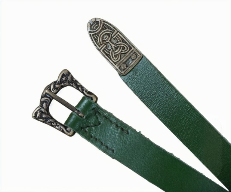 Green Leather Viking Belt