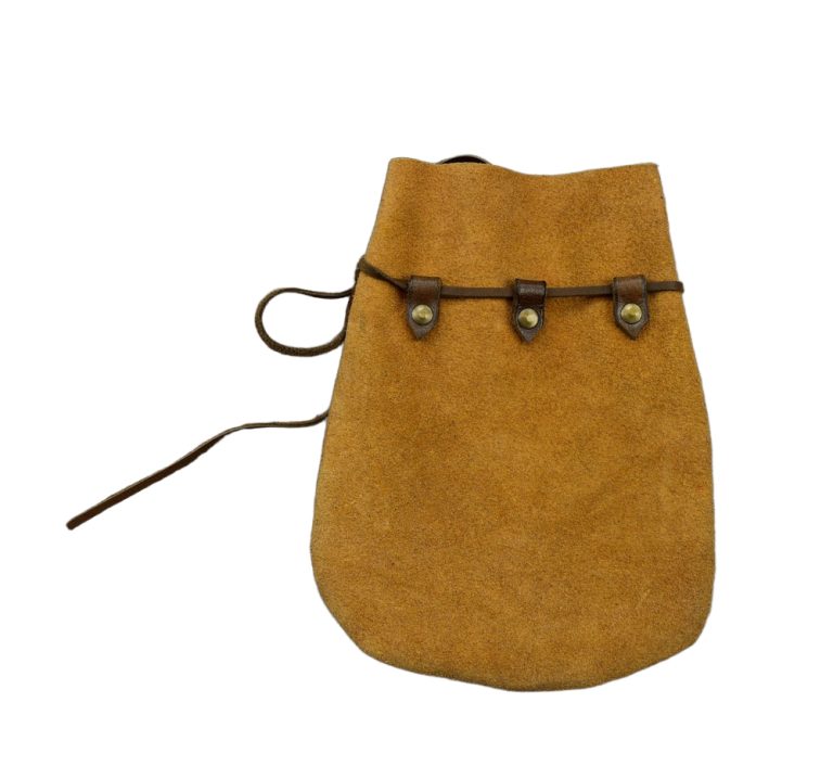 Medieval Large Leather Drawstring Pouch