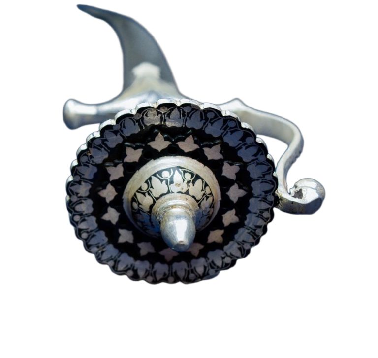 Damascus Silver Koftgari Indian Talwar with Scabbard