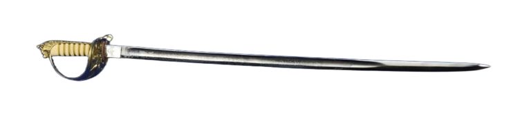 British Royal Navy Dress Saber with white faux rayskin grip
