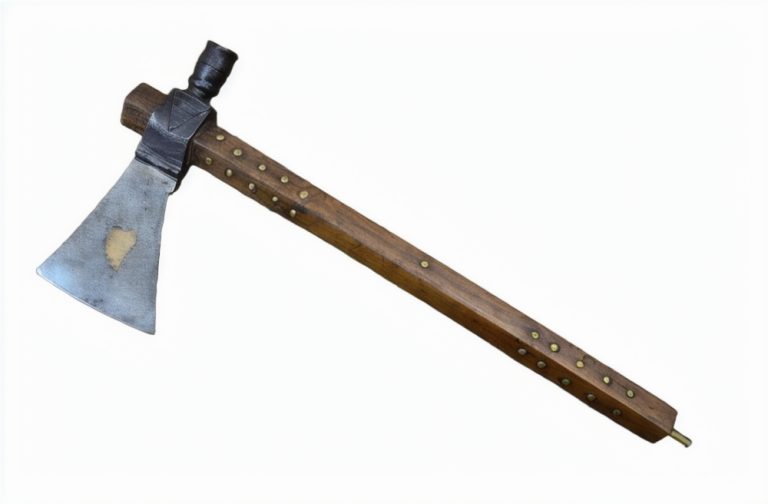 French Chippewa Brass-Heart Pipe Tomahawk