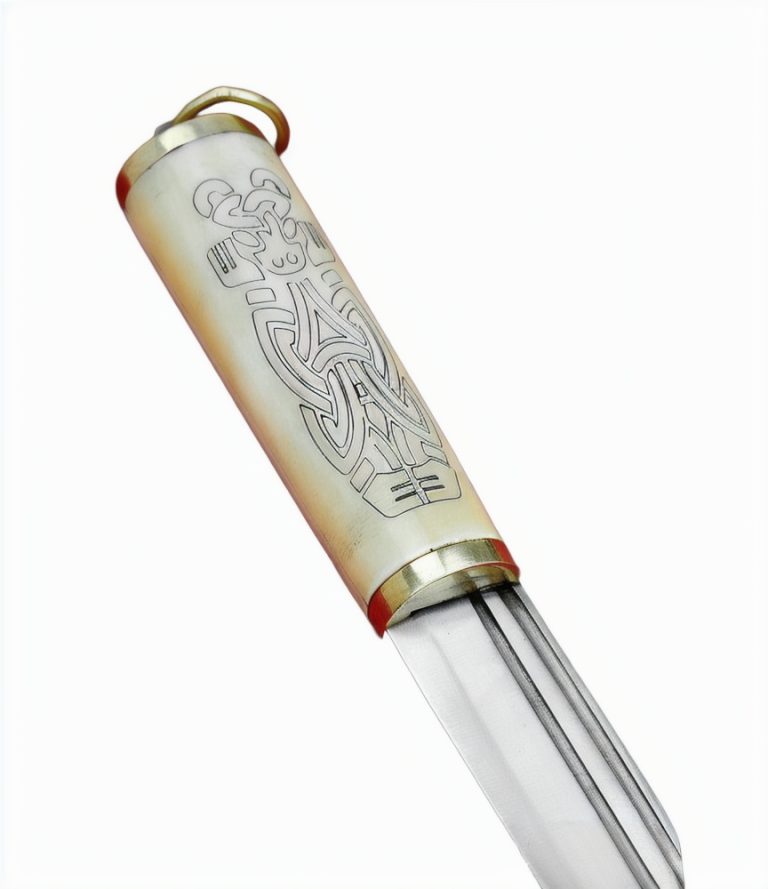 Viking Bone Grip Seax with Etched Norse Design