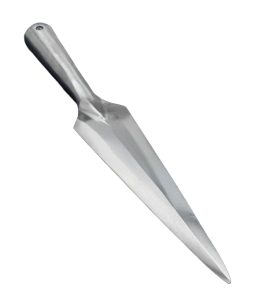 This Medieval spearhead is hand-crafted from high carbon steel ready to be socketed onto your own wooden pole. Two pre-drilled holes allow for it to be secured with screws or pins onto a wooden haft. This mounting hardware is not included.
