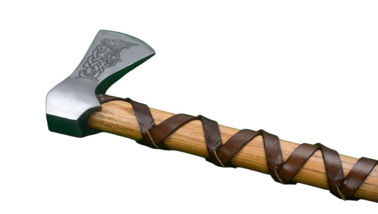 Viking Type L Axe with Etched Norse Design