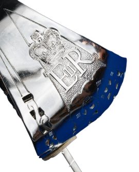 This reproduction of the British 1897 Infantry Officer’s Sword is paired with a robust British military style “Sam Browne” Sword harness. The blade is forged from tempered 1055 high carbon steel and is lavishly embellished on both sides with etched filigree and royal military design. The hilt is crafted from steel and the grip is wood with a tight binding of faux rayskin which is overlaid with beautifully braided steel wire. An included leather sword knot can be fitted to the guard. The included sword belt is well constructed from thick leather with finely stitched construction and brass hardware.
The 1897 British Infantry Officer’s Sword is still the current regulation issue sword of the British military and the sword has a long history of service from the late 19th century colonial conflicts and right throught the world wars. The sword is worn and well supported with the Sam Browne style belt which was invented by Major Sam Browne who lost his arm during conflict in India. He created a new belt system that allowed him to mount and dismount and draw his sword with ease and his revolutionary design was found to be a universal improvement over earlier belts and was widely adopted throughout the Commonwealth military after.