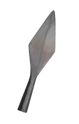 This blackened arrowhead tip is crafted from blackened steel and is ready to be mounted onto your own arrow shaft.
This is a handcrafted item and the diameter of the open socket can vary – we highly recommend that you purchase these arrowheads first and then measure each one individually before determining what size of shaft you will need to fit them.