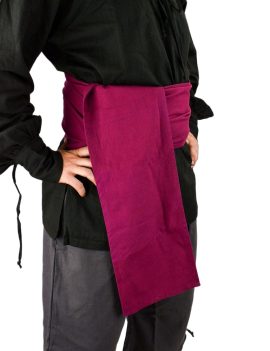 A properly wrapped sash of bold and contrasting color stuffed with daggers, pistols and loot aplenty truly complete a Pirate ensemble. This one is made from 12 feet of robust cotton canvas and is ready to add that dash of pirate panache to your outfit. Crafted from sturdy cloth, it will give plenty of support for your accessories when properly bound and wrapped.
Please Note: Some of the photos show this article of clothing as part of an outfit for demonstration. Only the single clothing item as detailed in the description is included. The other items are available separately.