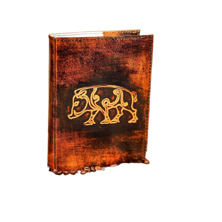 Celtic Boar Design Leather Medieval Journal