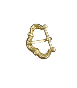 This medieval buckle is cast from solid brass and is suitable for a wide array of uses; such as thin, period style belts, pouch and purse strap clasps, or armor strap buckles.