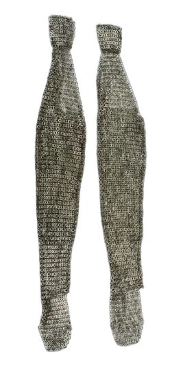 Mail Leggings  Alternating Dome Riveted  Stainless Steel Flat Rings