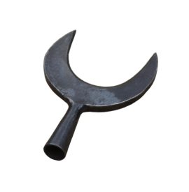 This socketed Crescent Arrowhead is hand forged from high carbon steel and left rough-polished.
This is a handcrafted item and the diameter of the open socket can vary – we highly recommend that you purchase these arrowheads first and then measure each one individually before determining what size of shaft you will need to fit them.