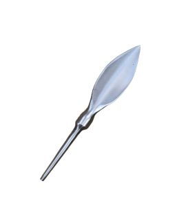 This arrowhead is crafted from high carbon steel and is unsharpened.