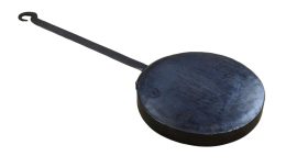 This Medieval Skillet is hand forged from iron with both riveted and welded construction. Stout and sturdy, this long-handled skillet is ready for your medieval kitchen or campsite.