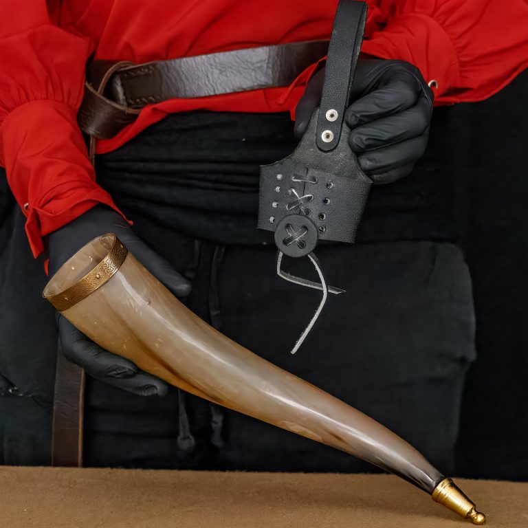 Brass Adorned Drinking Horn