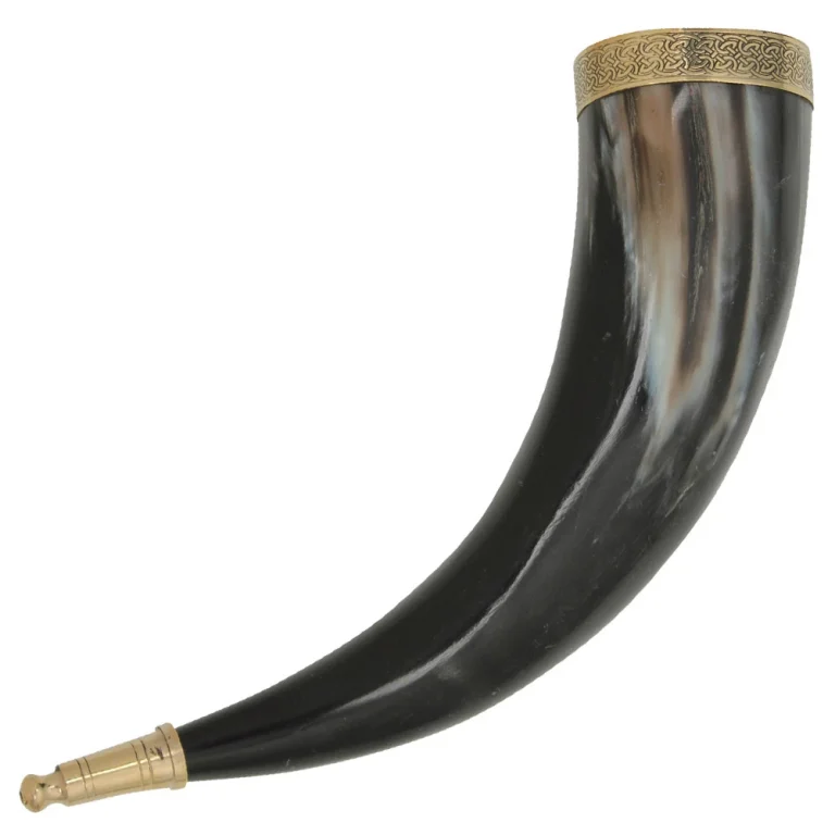 Brass Adorned Drinking Horn