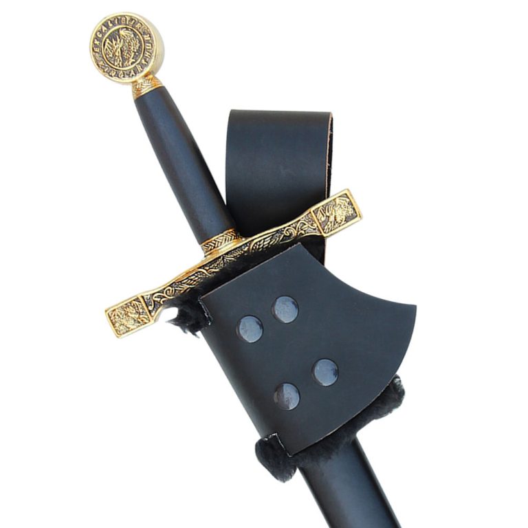 Fur Lined Leather Sword Frog Black
