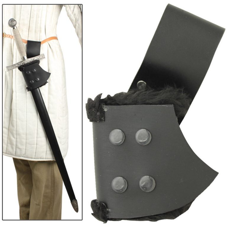 Fur Lined Leather Sword Frog Black