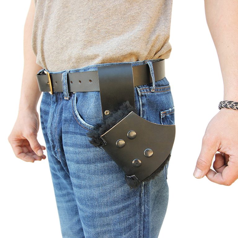 Fur Lined Leather Sword Frog Black