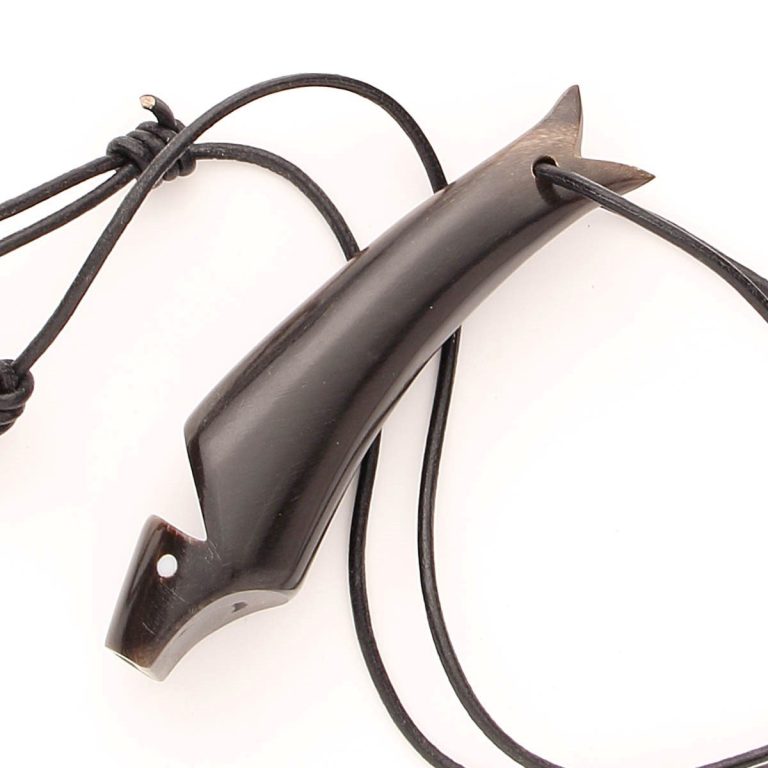 Bone Fish Whistle with Carved Details