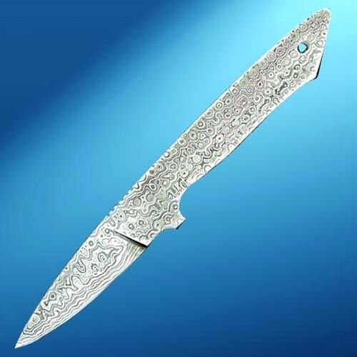 Damascus Steel Drop Point Utility Blade 2.25