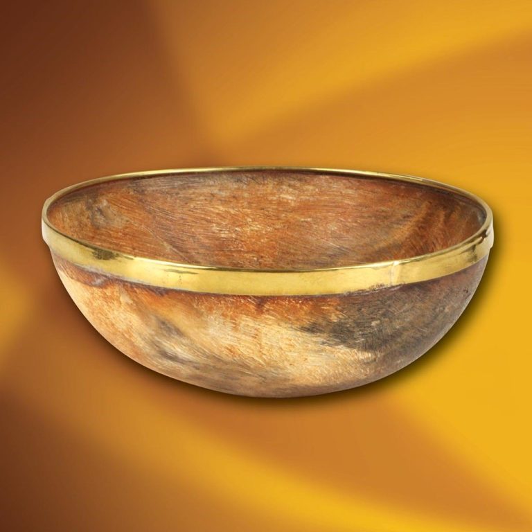 Horn Feasting Bowl with Brass Rim