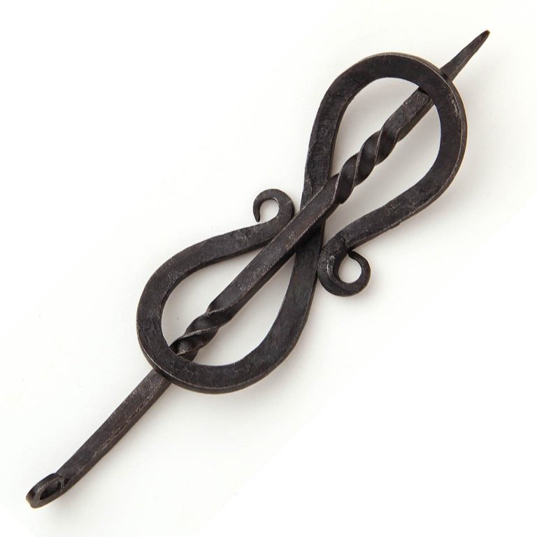 Forged Iron Brooch and Pin Set