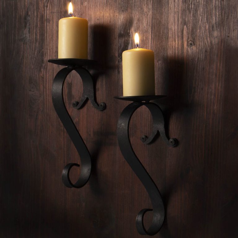 Forged Iron Candle Holders (Set of 2)
