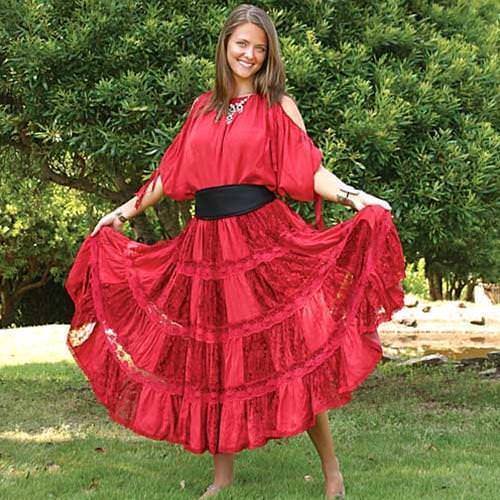 Gypsy Style Skirt and Blouse Set