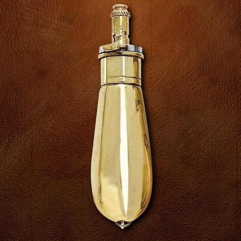 Brass Pocket Powder Flask Replica