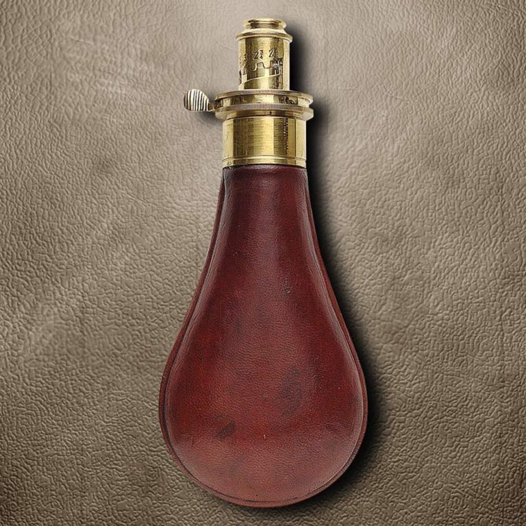 Brown Leather Powder Flask Replica