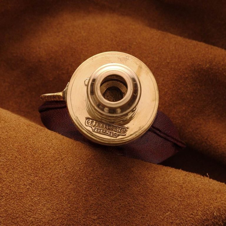 Brown Leather Powder Flask Replica