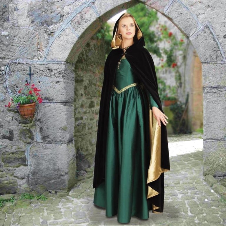 Hooded Black Velvet Cloak
