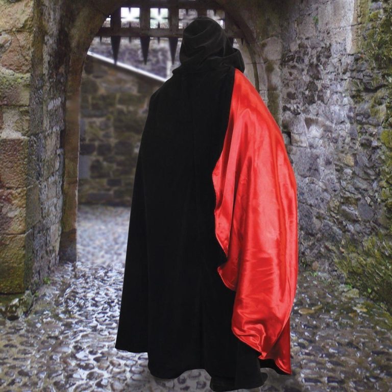 Hooded Black Velvet Cloak