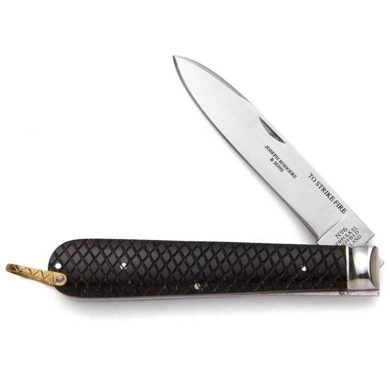 Spear Point Knife with Buffalo Horn Scales