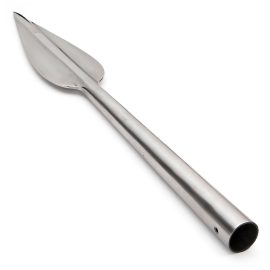 A classic shape used all over the world, from Europe to the plains and jungles of Africa. Hand-forged of tough, high carbon steel by the master armorers at Windlass Steelcrafts. Center ridge for extra strength. It can be mounted on a wooden dowel from your local hardware or home supply store.
