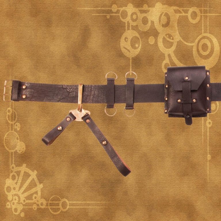 Leather Utility Belt with Multiple Pouches