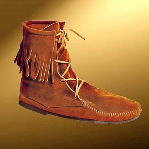 Fringed Low Leather Boots