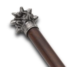 The early Norman mace was a lightweight weapon that could easily break bones and cave in a leather Saxon helm. We've reappropriated this historic design and turned it into a conversation-provoking device you can use every day.

If you appreciate military history, you may be familiar with the early Norman mace. It was a lightweight weapon that could easily break bones and cave in a leather Saxon helm. We've reappropriated this historic design and turned it into a conversation-provoking device you can use every day.  The solid cast steel head is a replica of an actual museum piece and has multiple blunt spikes and rope decorations. It's also given an "aged'" finish. The steamed beech wood shaft is stained dark brown with a rubber tip at the bottom. Made by Windlass Steelcrafts.

Overall length: 36-1/4"
Wt: 1 lb / 3.9 oz

Not meant to be used for medical purposes.
