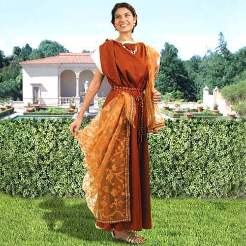Roman Dress with Matching Scarf