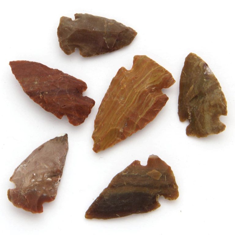Set of 6 Small Agate Arrowheads