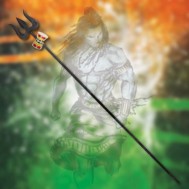 Shiva's Trident with Drum Replica