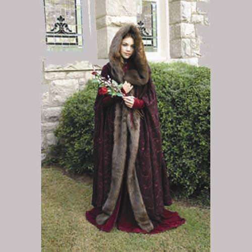 Faux Fur Trimmed Cape