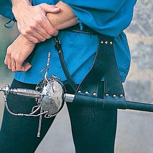 Black Leather Split Strap Belt