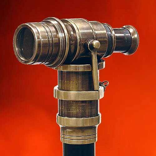 Skull Cane with Hidden Spyglass