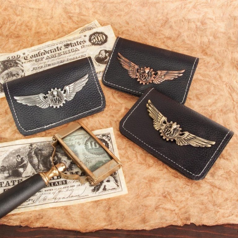 Steampunk Style Leather Wallet