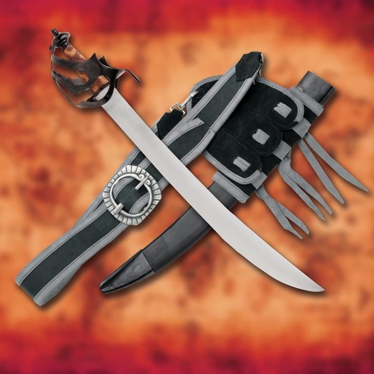 Corsair Cutlass with Leather Scabbard