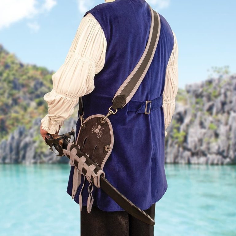 Corsair Cutlass with Leather Scabbard